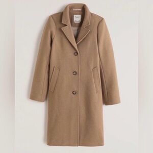 Abercrombie Wool-Blend Dad Coat in Light Brown
